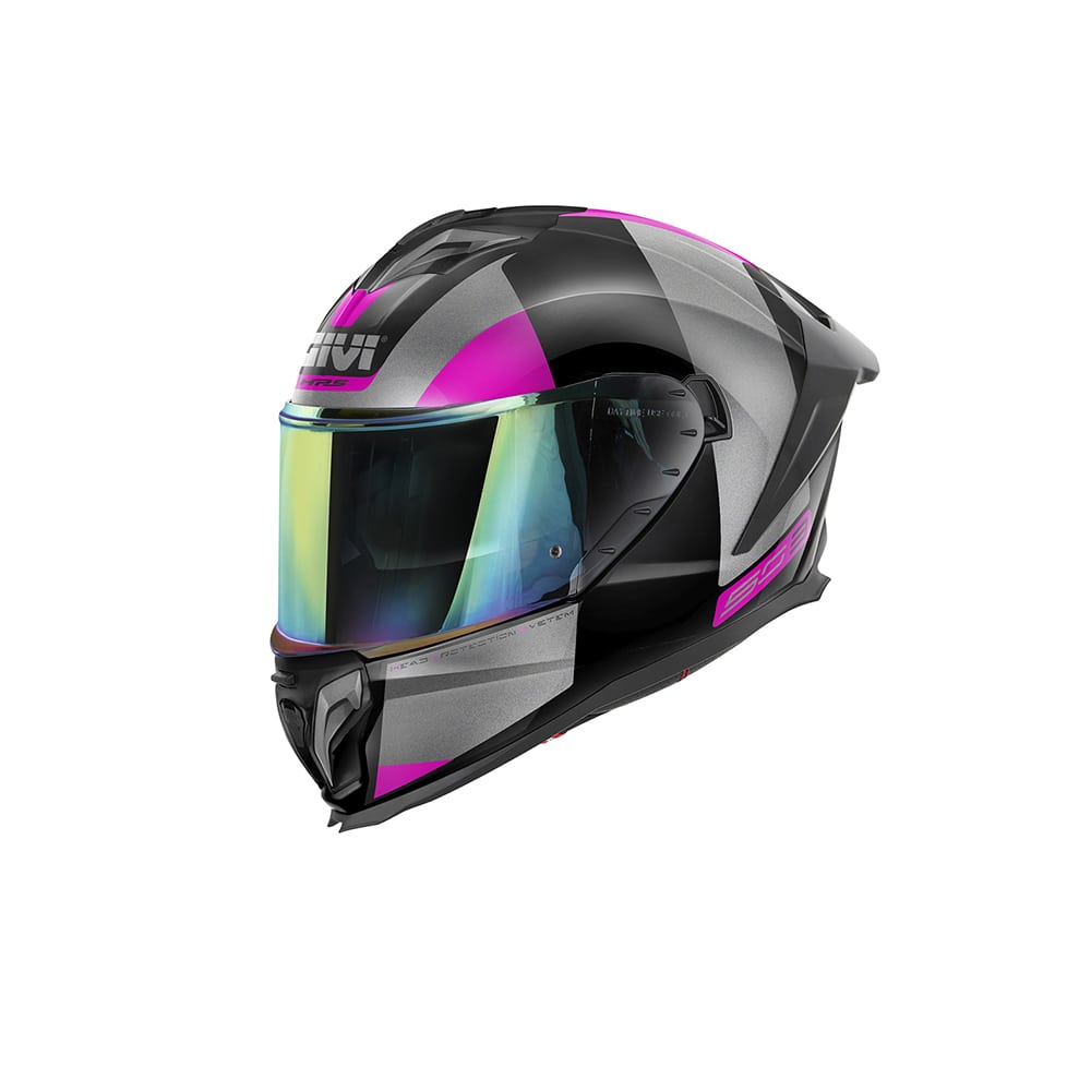 GIVI 50.3 VISION Casco Integral Para Moto Negro Titanio Fucsia
