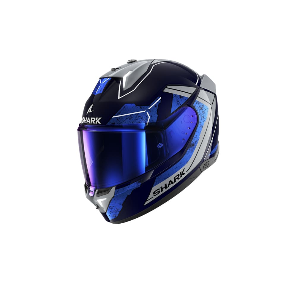 SHARK SKWAL i3 integral Casco azul cromado plata