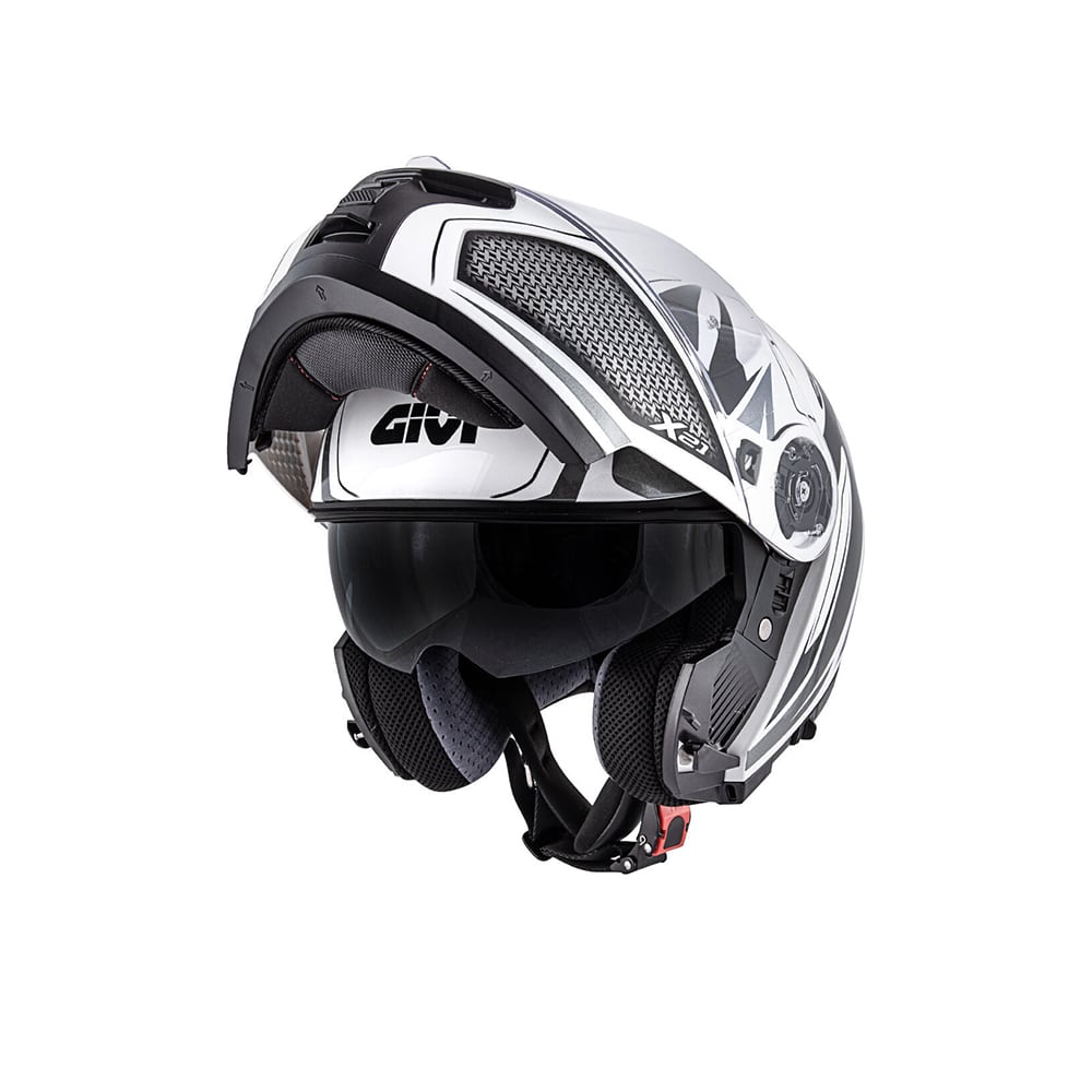 CASCO GIVI MOD X21/CHALLENGER CON PL.D/GLOBO BLANCO/NEGRO